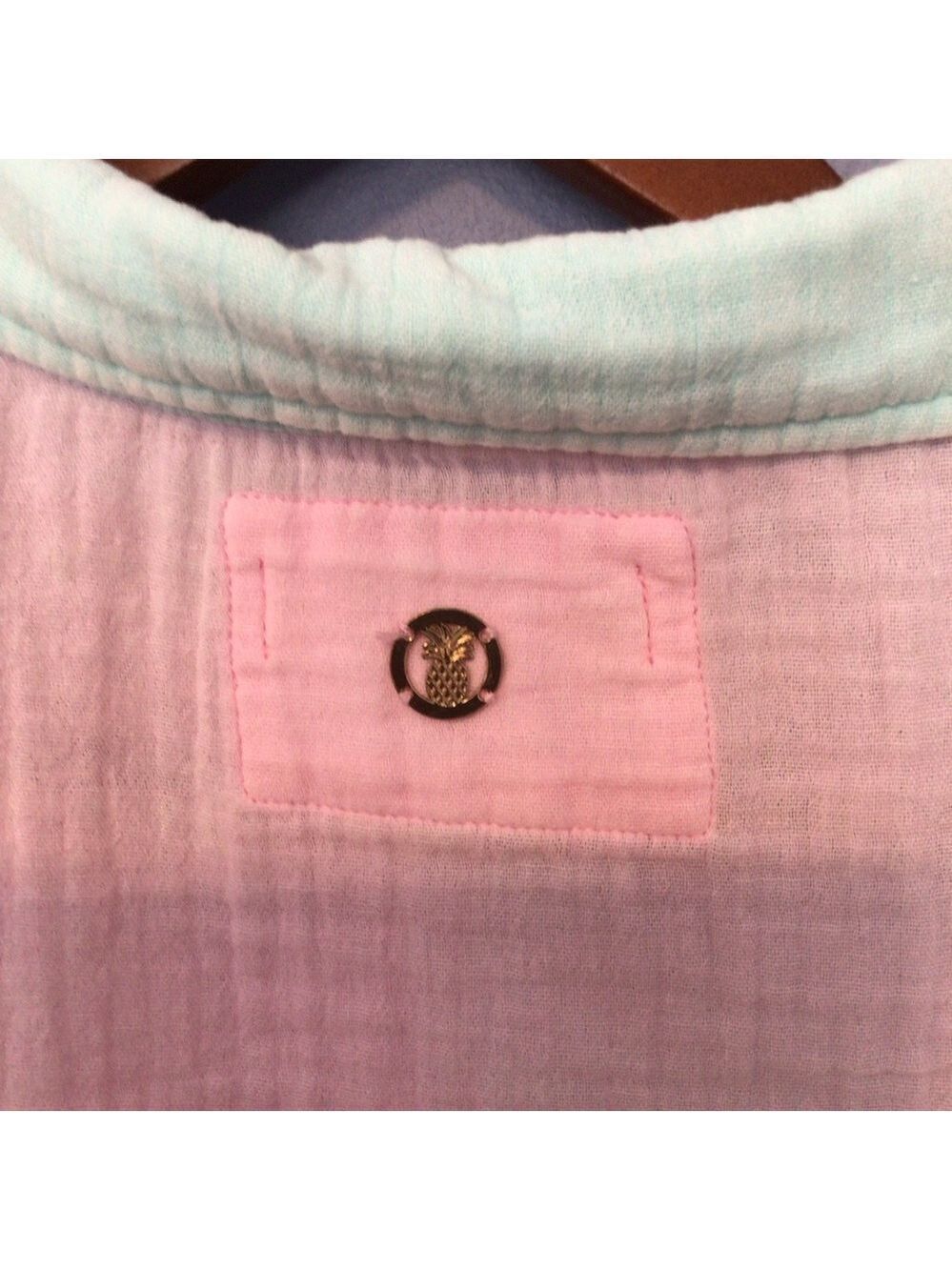 Simply Southern Color Block Gauze Button Down Pineapple Top – Medium - Picture 7 of 11